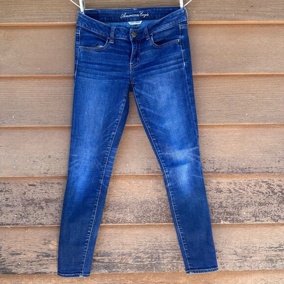 American Eagle Super Stretch Jegging Womens Blue Denim Size 6 Regular Slim Fit - Picture 1 of 13
